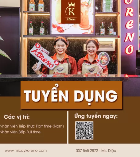 MÌ CAY KORENO TUYỂN DỤNG THÁNG 11 - 2024